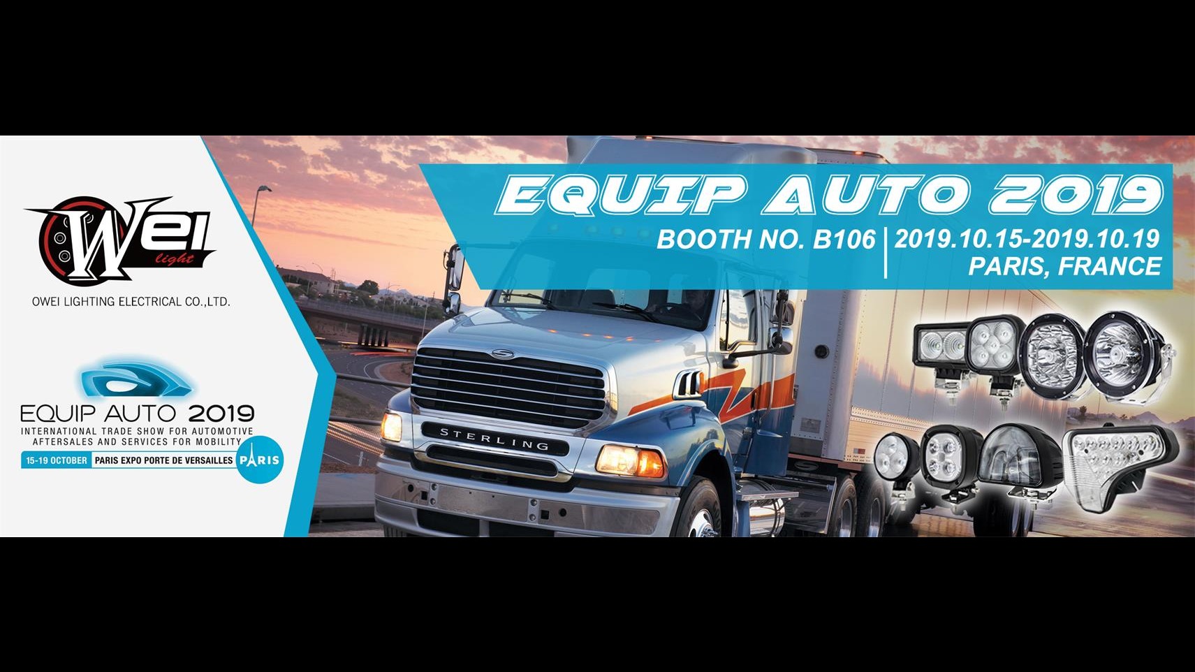 OWei Lighting attends EQUIP AUTO Exhibition from Oct.15 to 19 2019, Booth B106